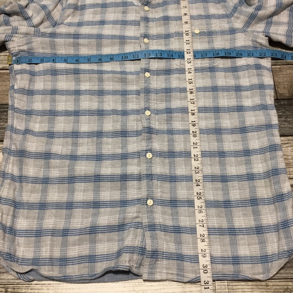 Nordstrom Trim Fit Flannel Shirt Men’s XL Gray Blue Plaid 100% Cotton - Picture 2 of 9